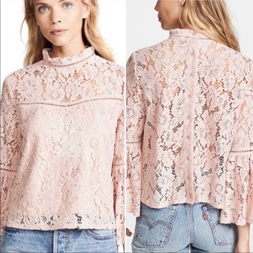 NEW Jack by BB Dakota Blush Pink Lace Top Romantic Feminine Fairy Boho Small
